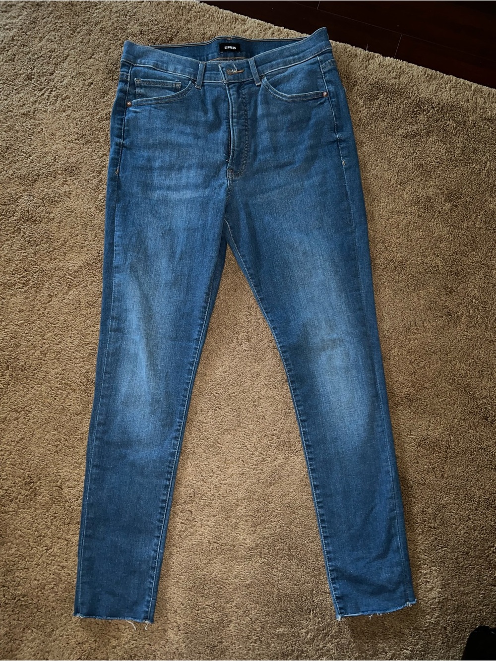 Express Women's Skinny Jeans in Blue Wash